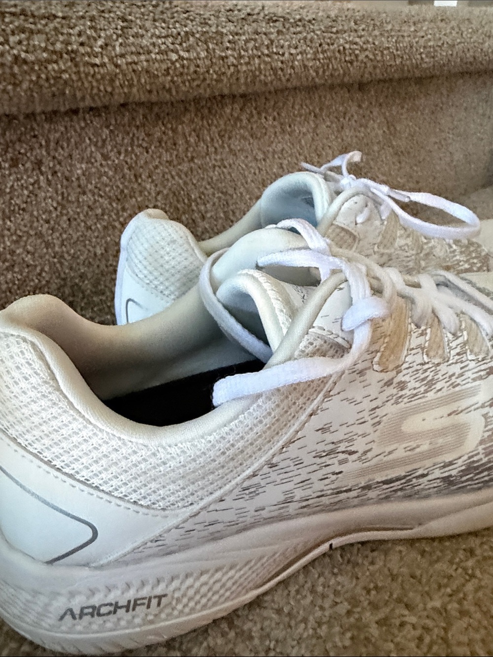 White Skechers Women's Athletic Pickelball Sneakers - Picture 2 of 7